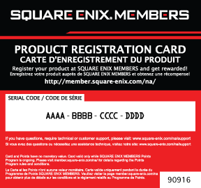 Square Enix Members Registration Card - Patrick Lofstrom